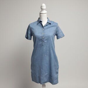 Ann Mashburn blue chambray popover dress, size XS